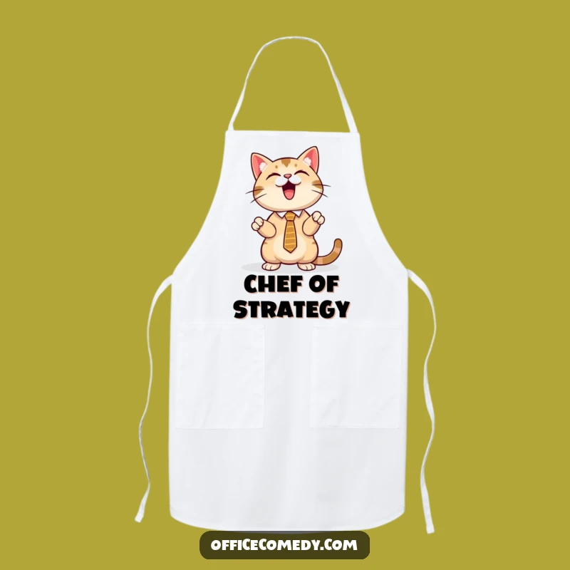 Funny Cat Tie Apron: Culinary Presentation with a Feline Executive Chef
