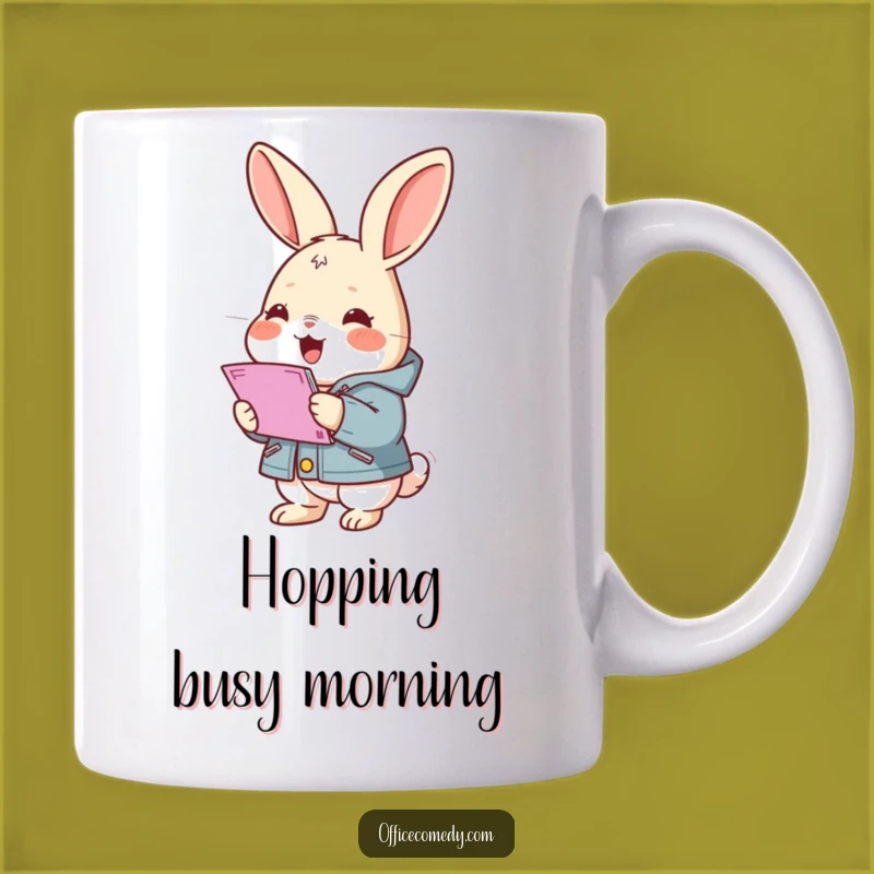 Funny Rabbit Stacking Mug: Hilarious Business Bunny for Office Humor
