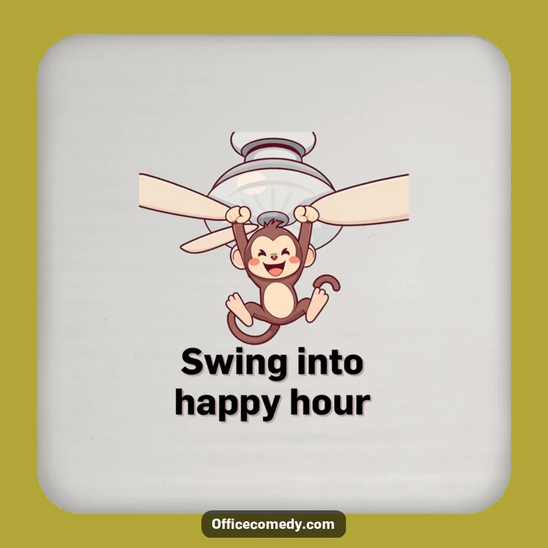 Funny Monkey Fan Coaster Set: Protect Surfaces with Humor Gift