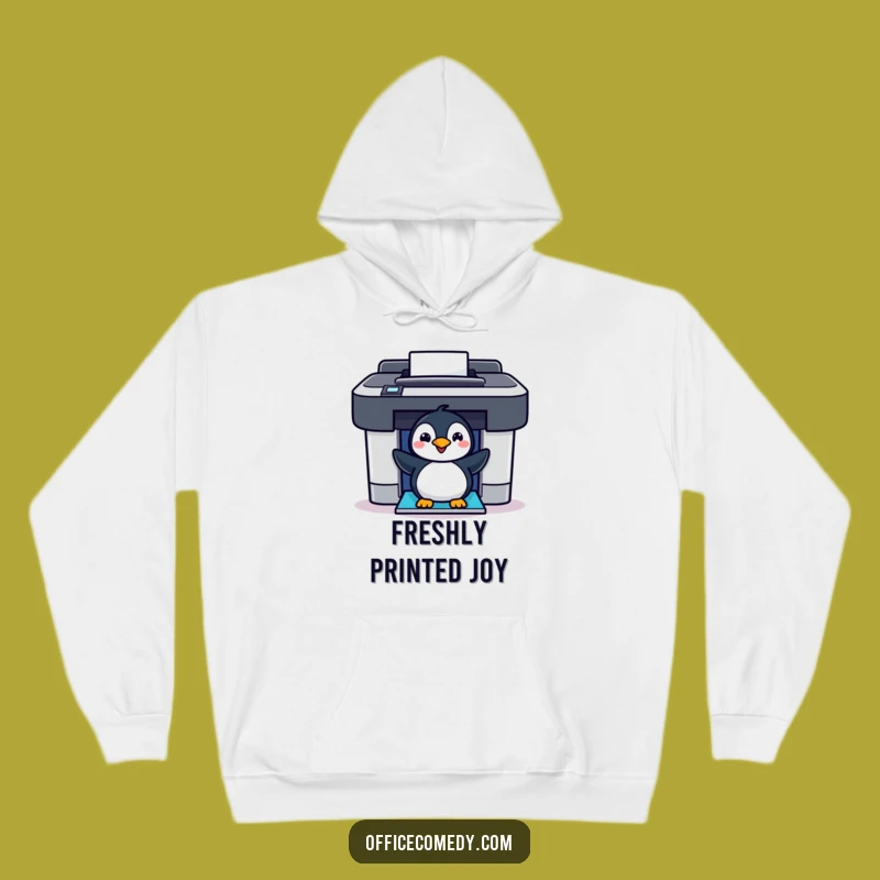 Funny Penguin Printer Hoodie: Cozy Comfort with Hilarious Flipper Flair