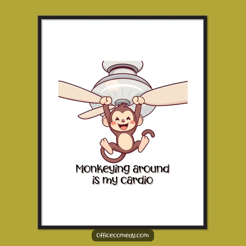 Free Printable Monkey Fan Blade Wall Art: Silly Fun!