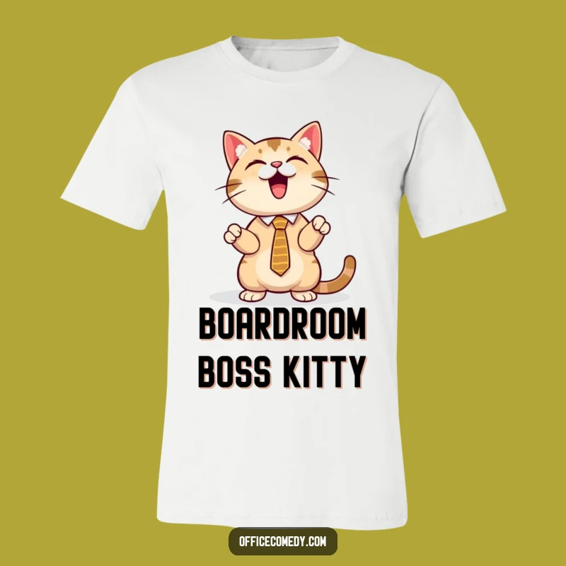 Funny Cat Tie T-Shirt: Hilarious Feline Executive Tee for Sharp Dressers